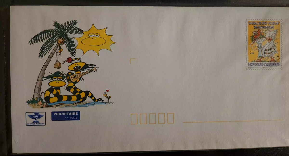 New Caledonia PAP priority banded sea snake sheet stickers greetings