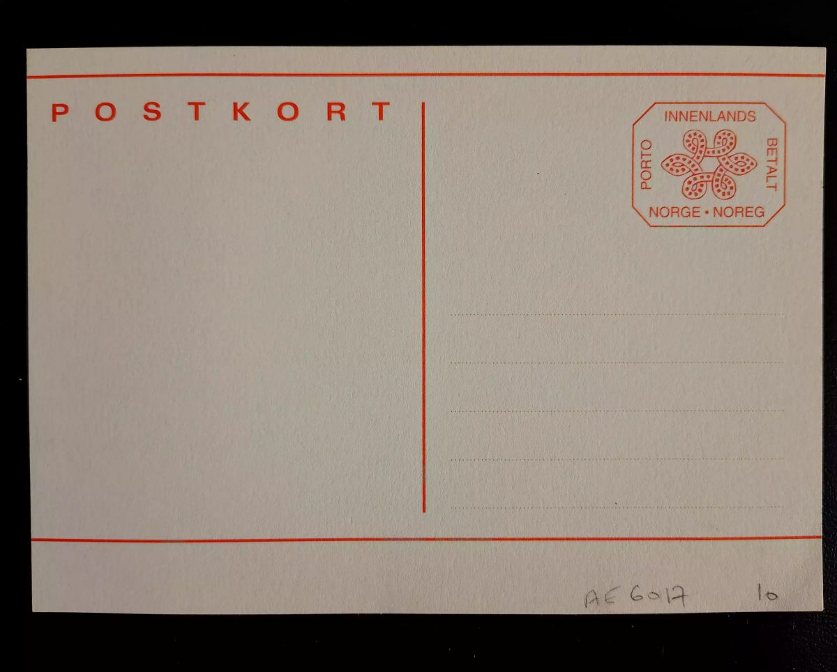 Norwegen Ganzsache Postkarte Porto bezahlt Inland ungebraucht