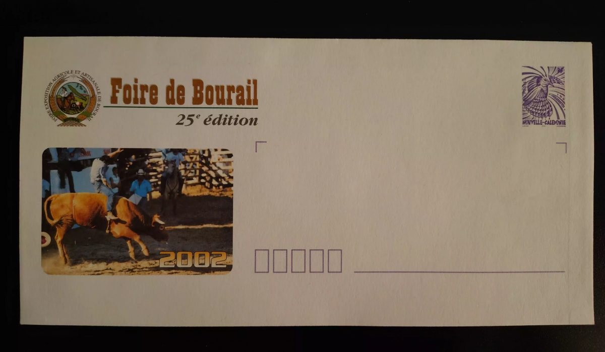 Nouvelle Calédonie entier postal PAP Foire de Bourail 2002 25e édition mauve