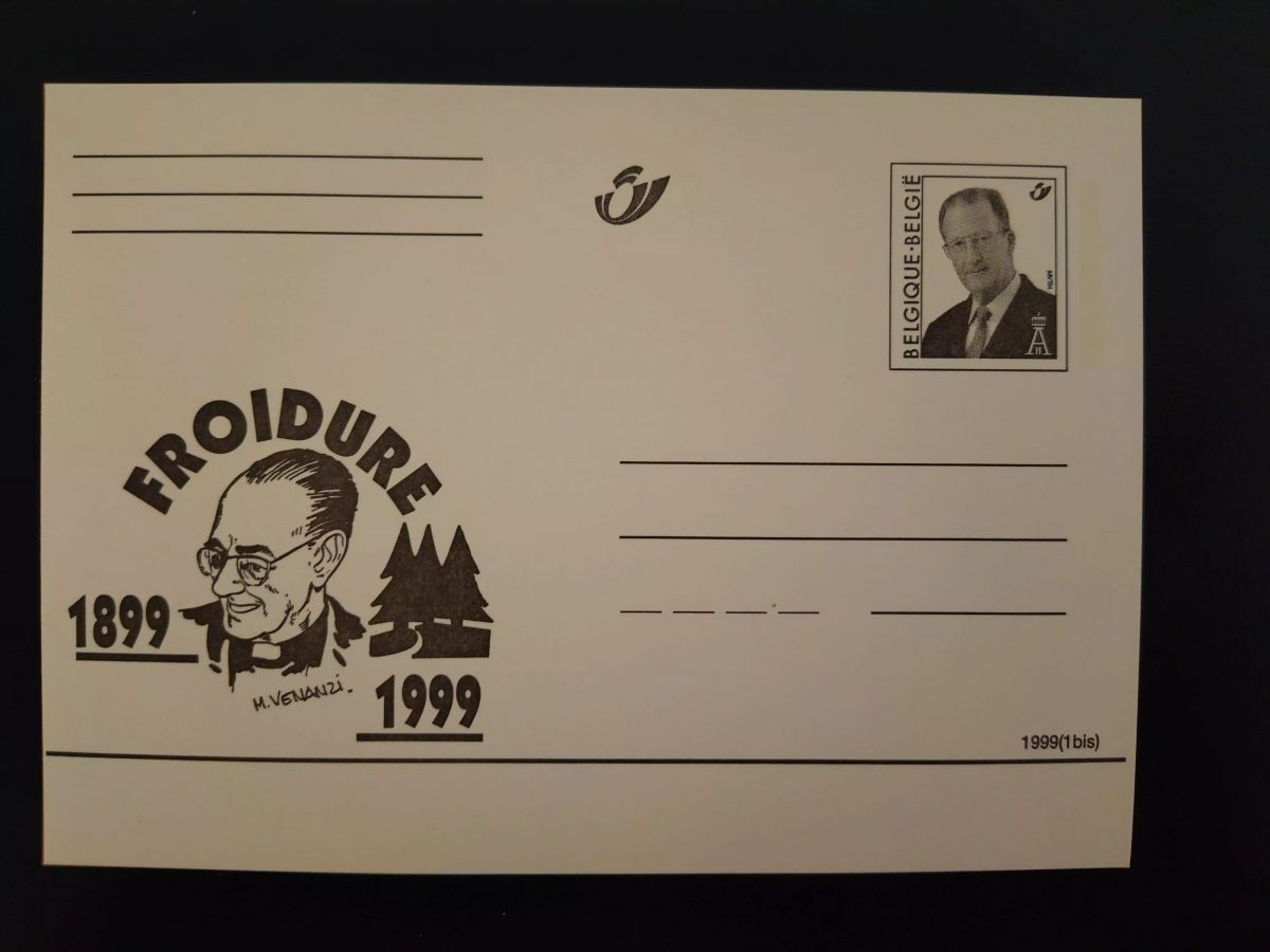 Belgique 1999 entier postal Froidure 1899 1999 neuf M Venanzi