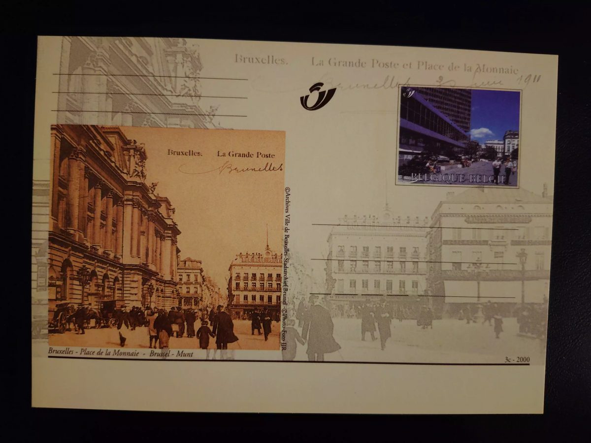 Belgique entier postal illustré Bruxelles Grande Poste Place de la Monnaie