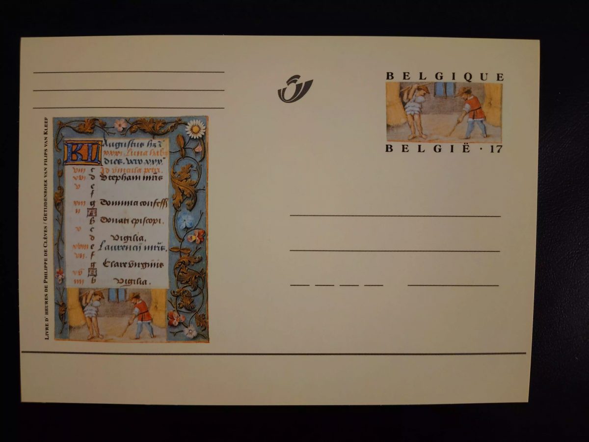 Belgique entier postal illustré Livre d'Heures de Philippe de Clèves