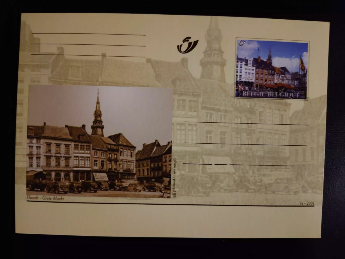 Belgique 2001 entier postal illustré Hasselt Grote Markt