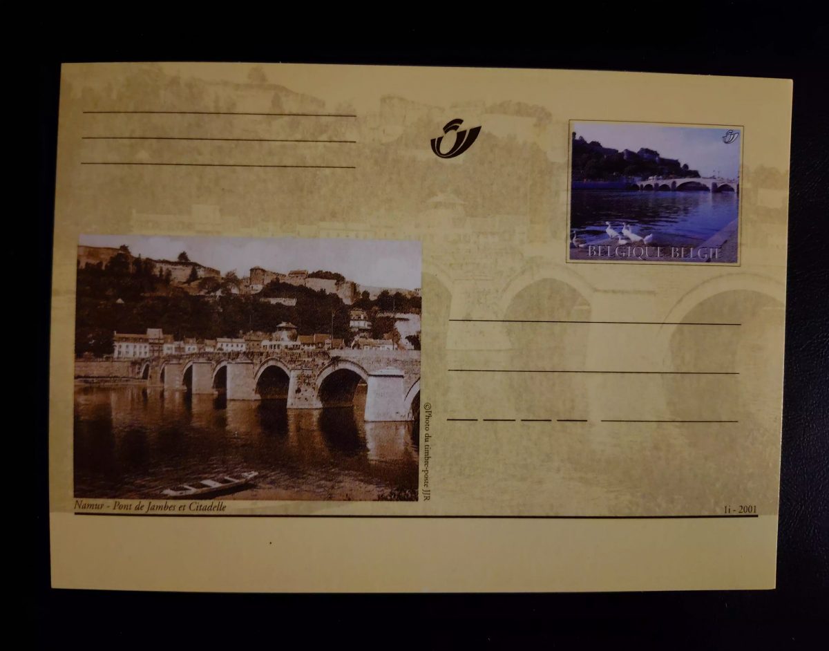 Belgique 2001 entier postal Namur Pont de Jambes Citadelle neuf