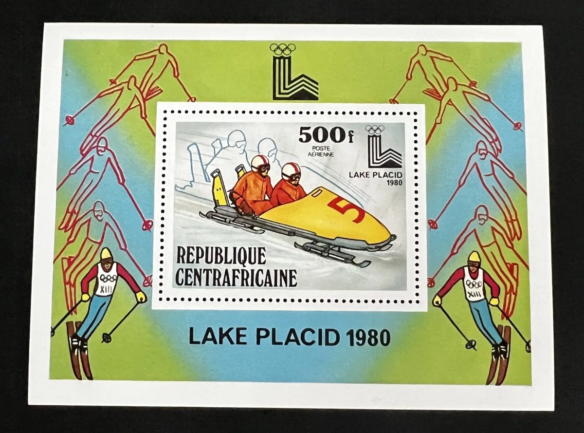 Centrafrique 1979 Mi. Bl. 68A JO hiver Lake Placid bobsleigh ski