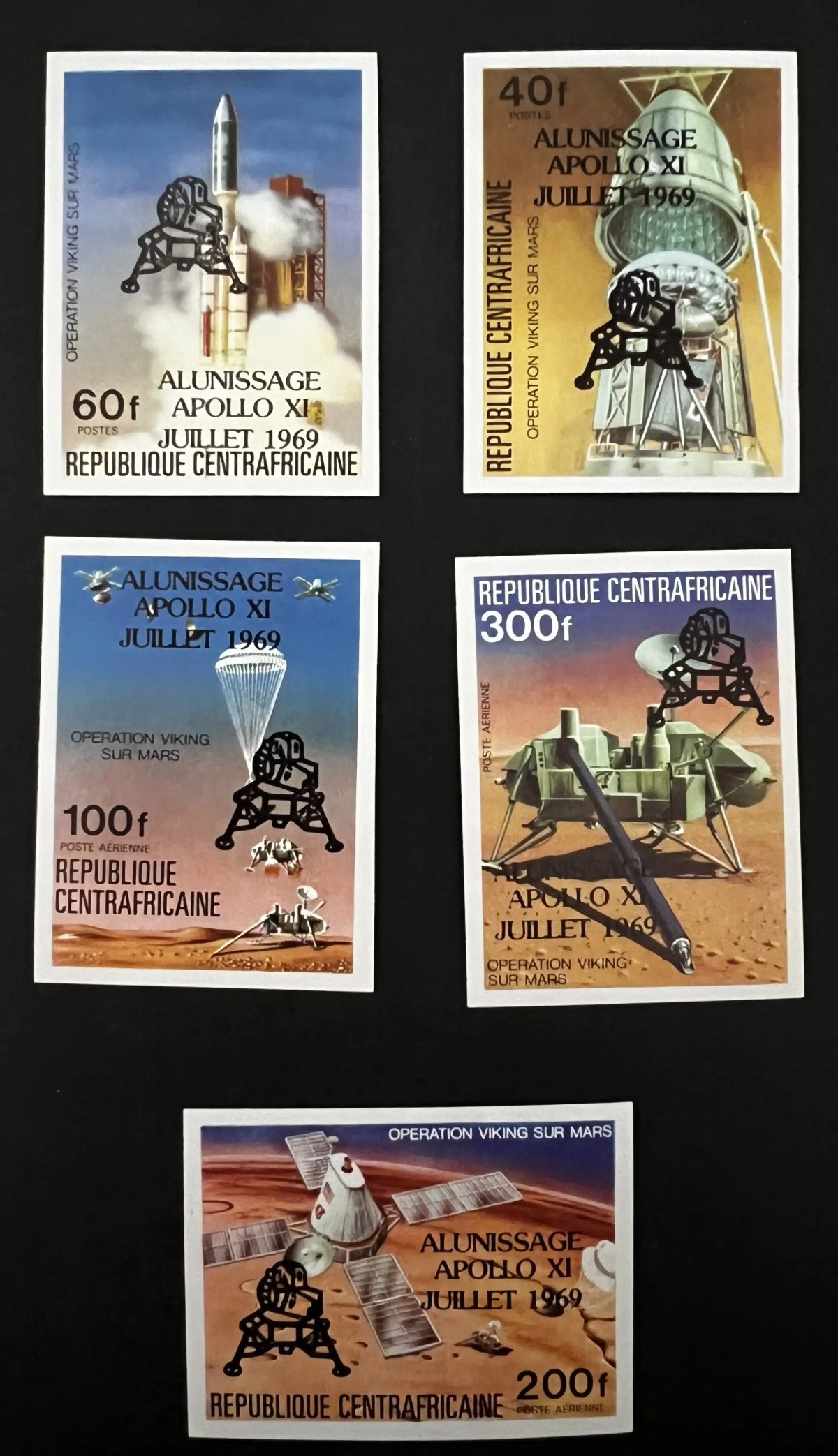 Centrafrique 1969 Mi. 637-41B ND Apollo XI Viking Mars espace