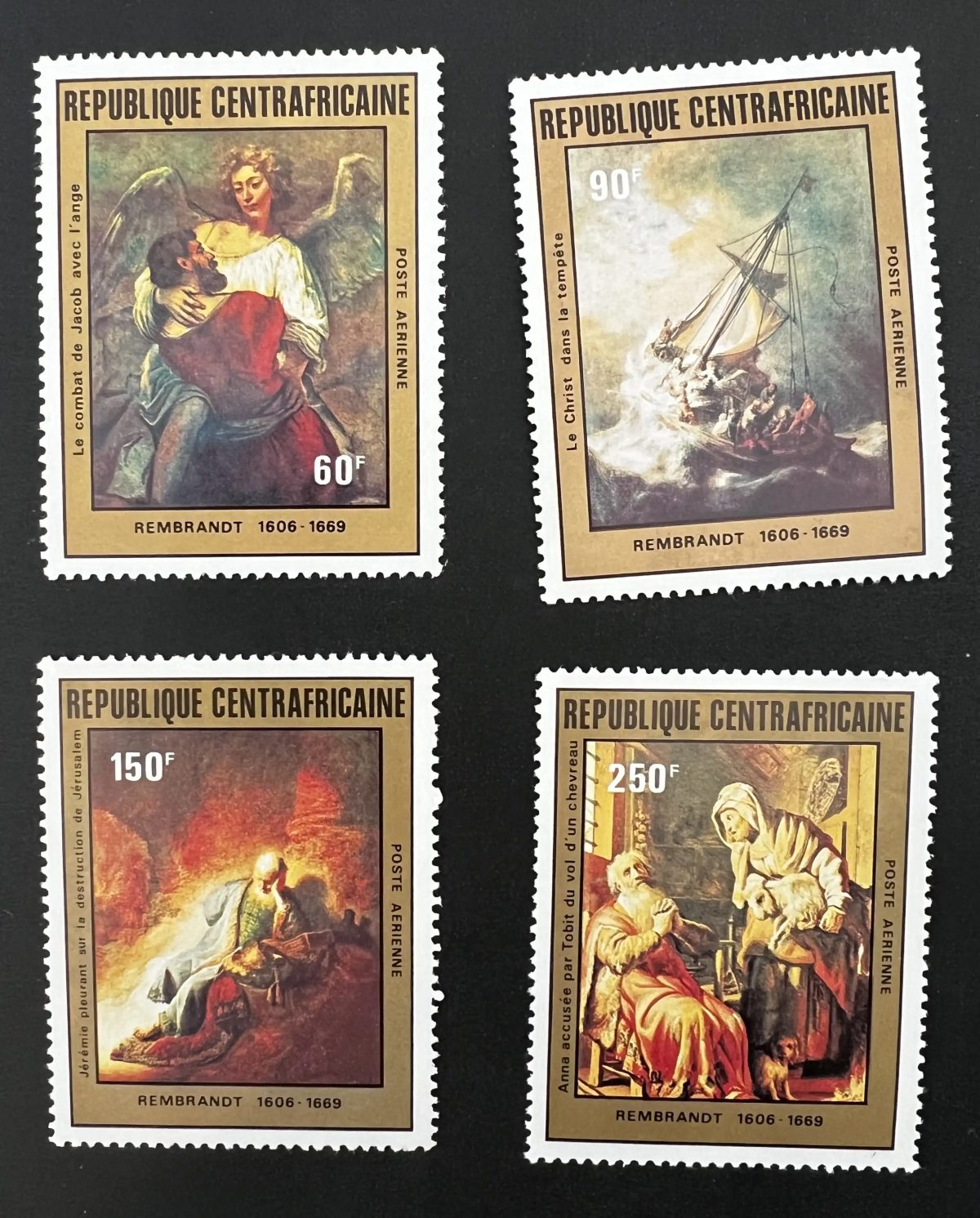 Centrafrique 1981 Mi. 721-724 Rembrandt peinture tableaux art
