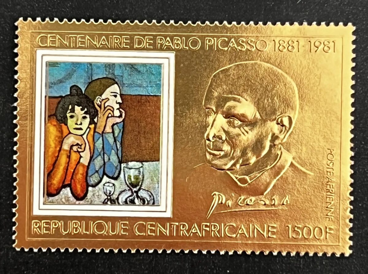Centrafrique 1981 Mi. 748A Centenaire Pablo Picasso peinture or