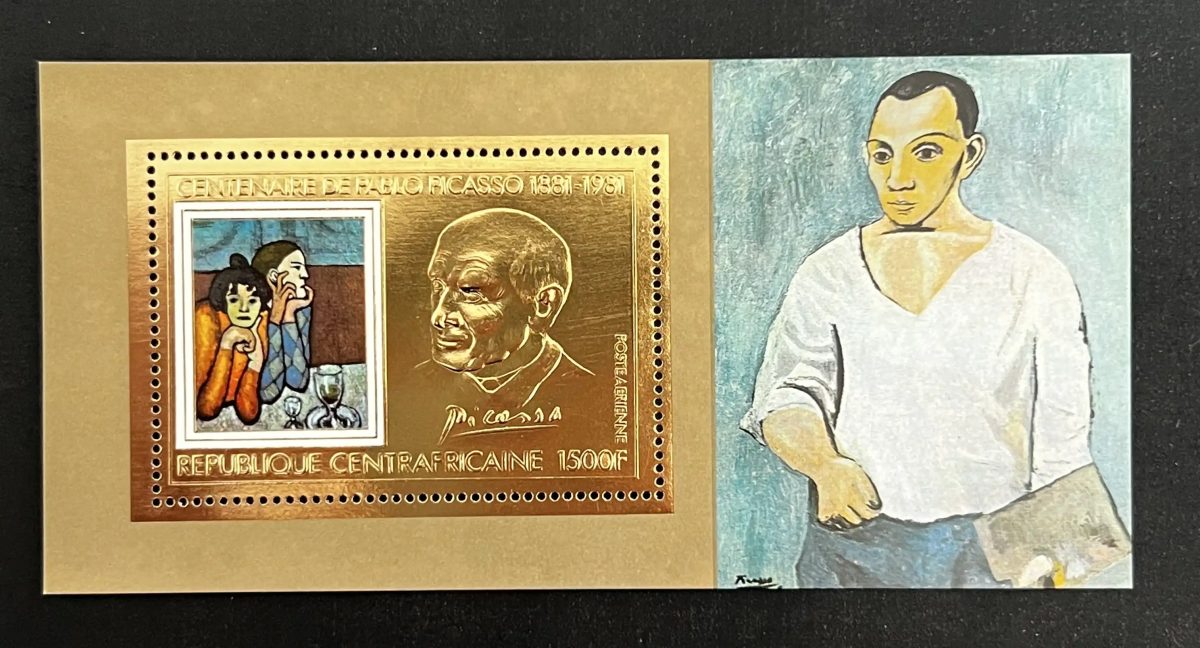 Centrafrique 1981 Mi. Bl. 132 Pablo Picasso centenaire peinture or