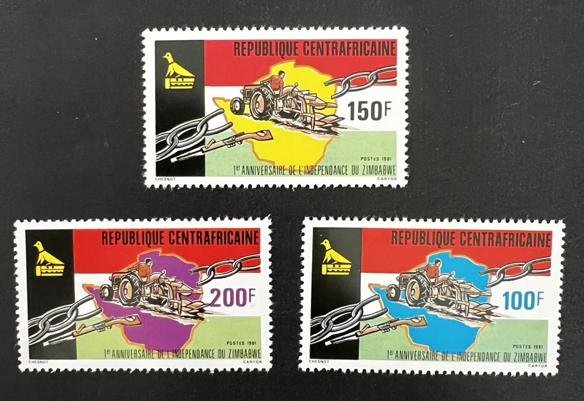 Centrafrique 1981 Mi. 750-752 Anniversaire indépendance Zimbabwe
