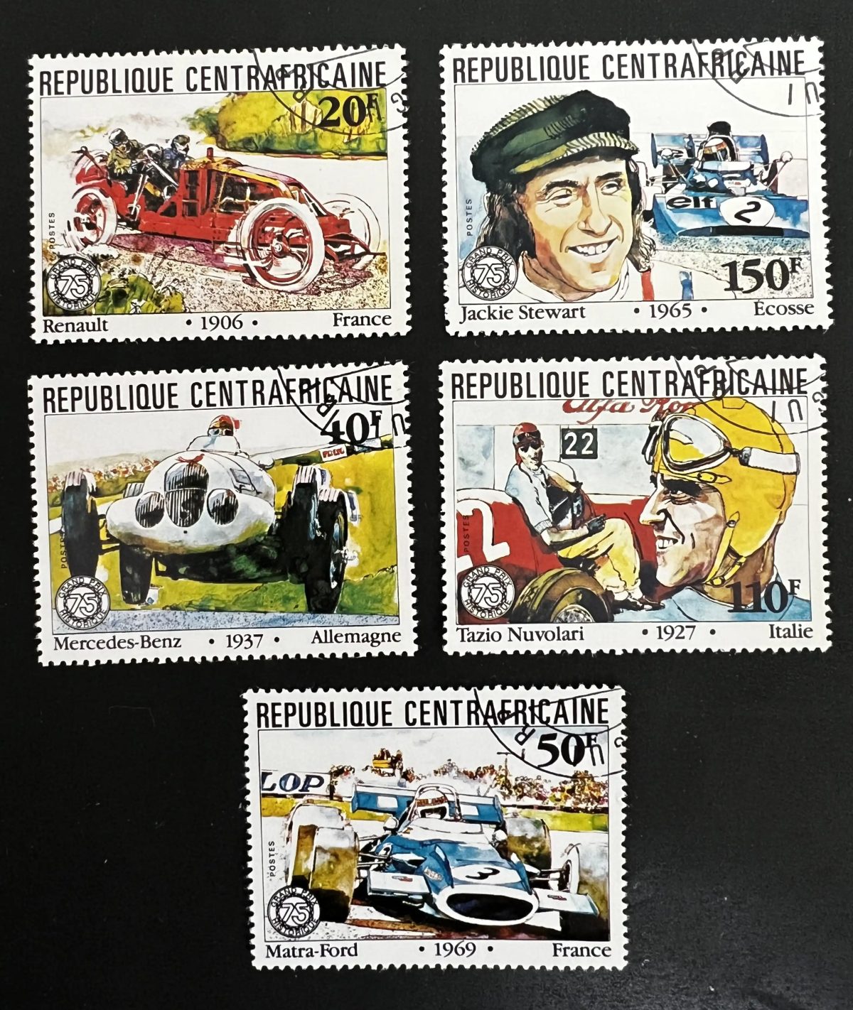 Central Africa 1981 Mi. 776-780 used Grand Prix automobile racing
