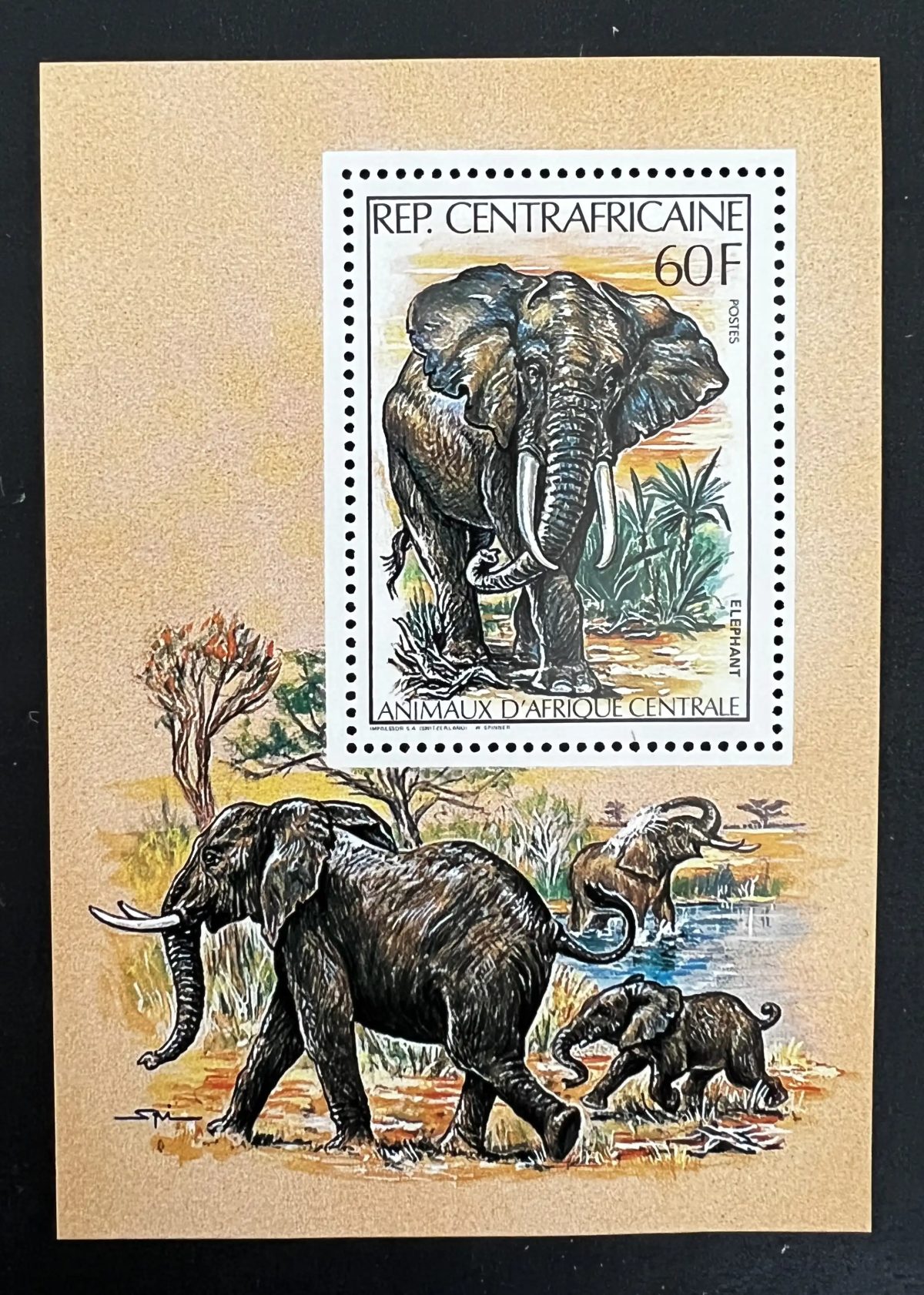 Centrafrique 1982 Mi. 812 éléphant animaux Afrique centrale faune