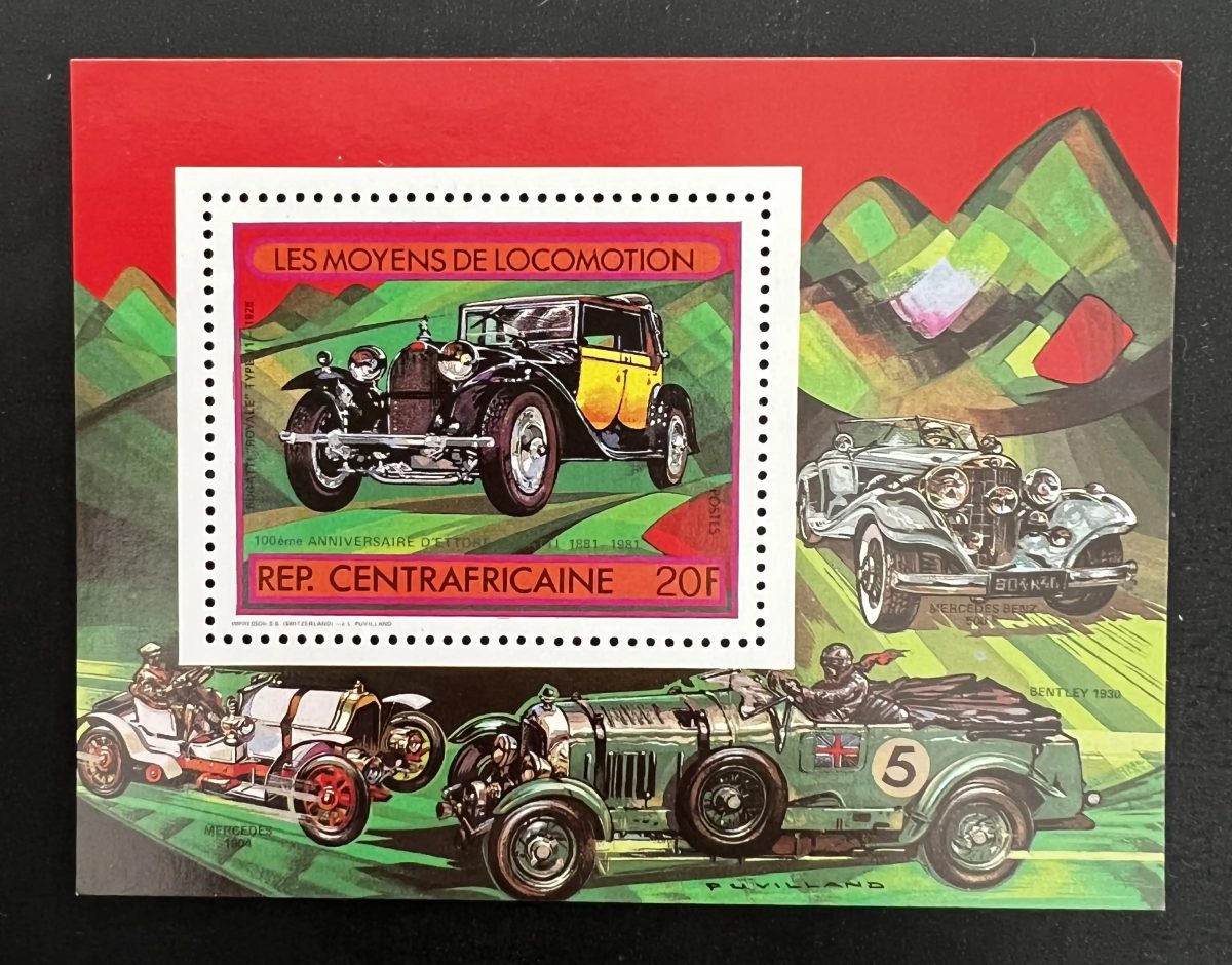 Centrafrique 1981 Mi. 827A automobiles Bugatti Bentley Mercedes
