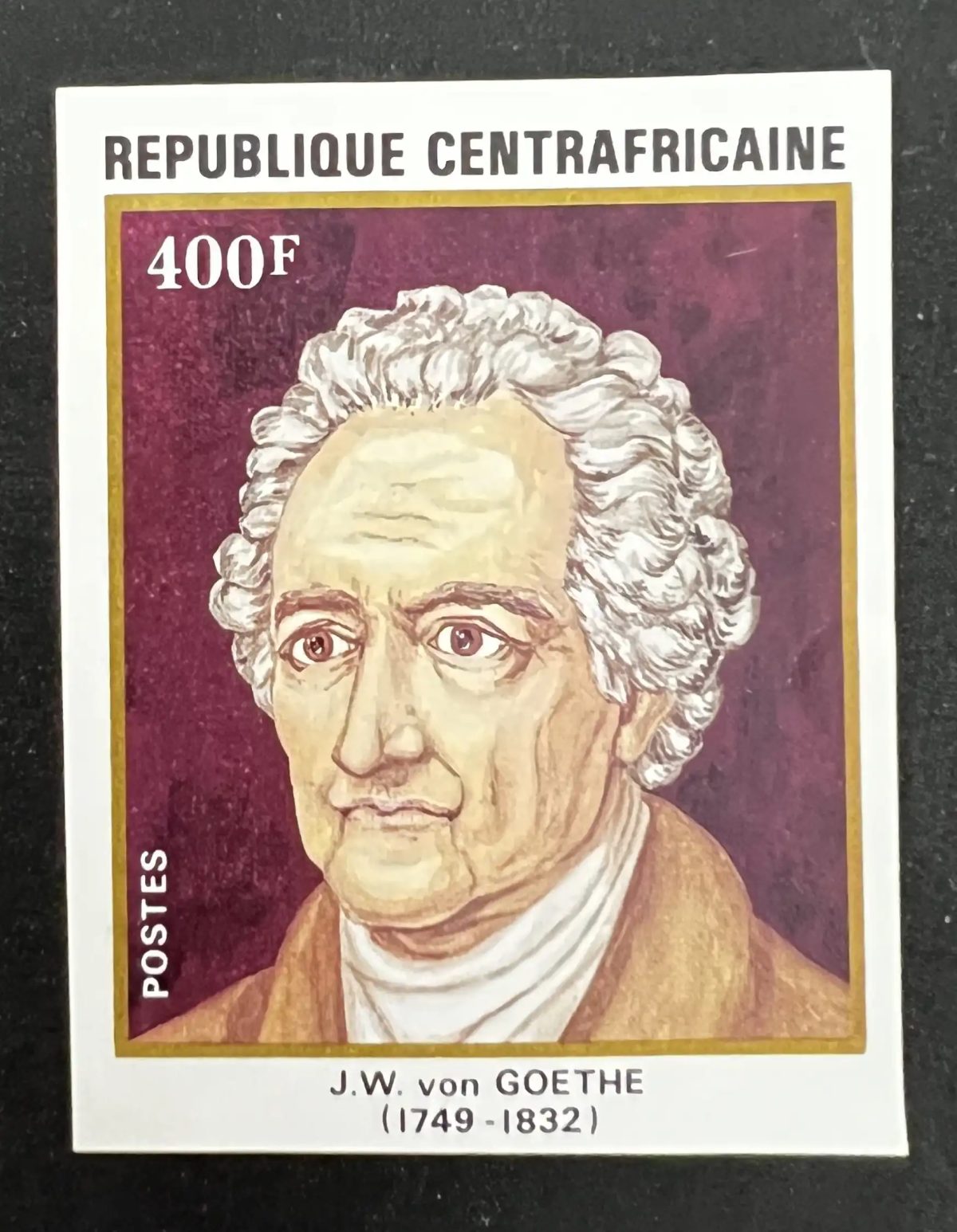 Central Africa 1982 Mi. 834-837/B IMPERF Goethe writer poet literature