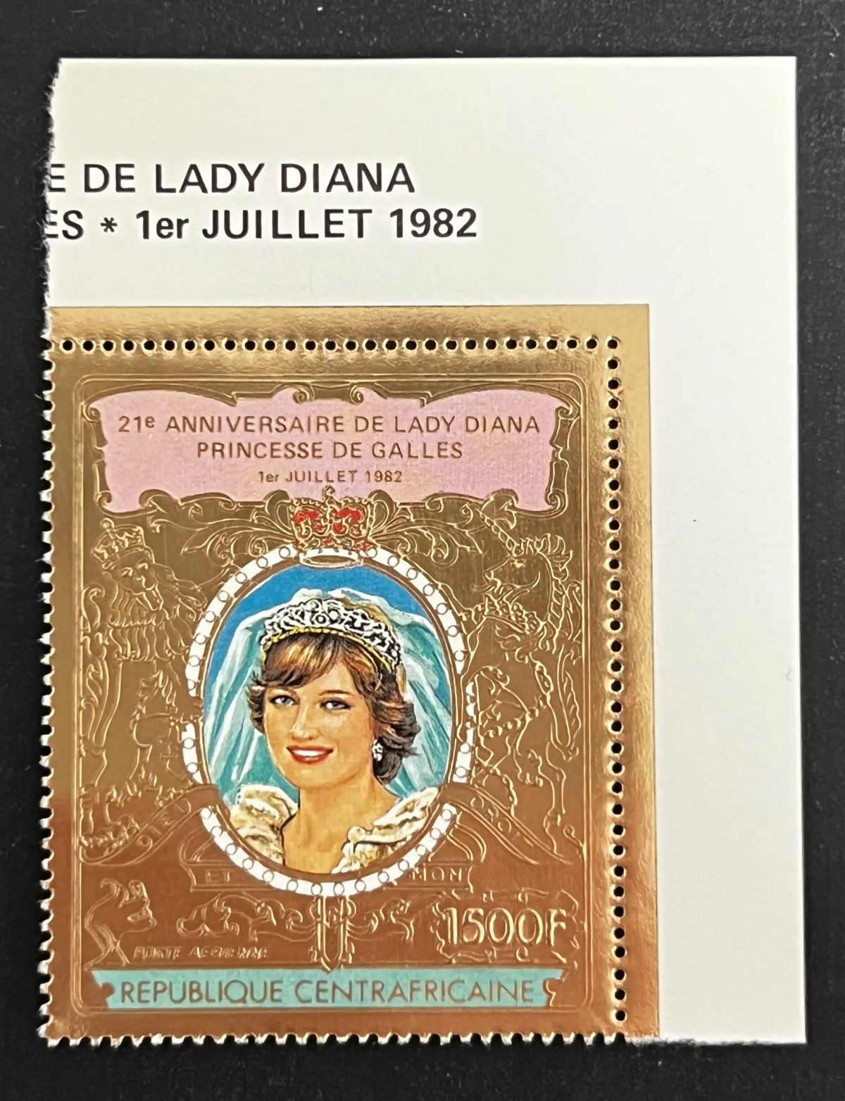 Centrafrique 1982 Mi. 850 Lady Diana Princesse Galles anniversaire or