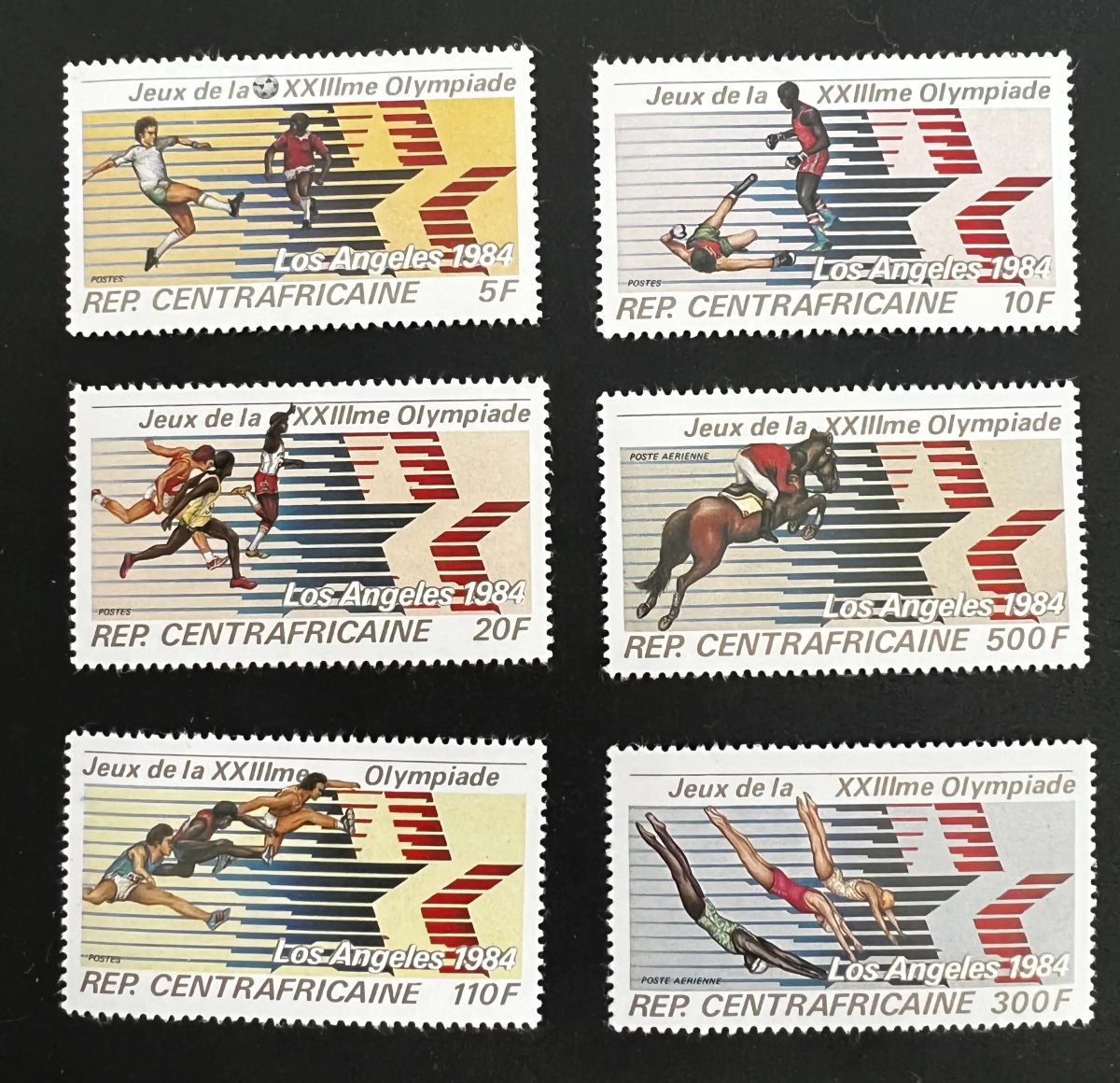 Central Africa 1982 Mi. 852-857 Los Angeles 1984 Olympic Games sport