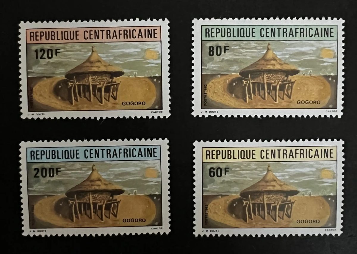Centrafrique 1982 Mi. 899-902 Gogoro hutte traditionnelle architecture