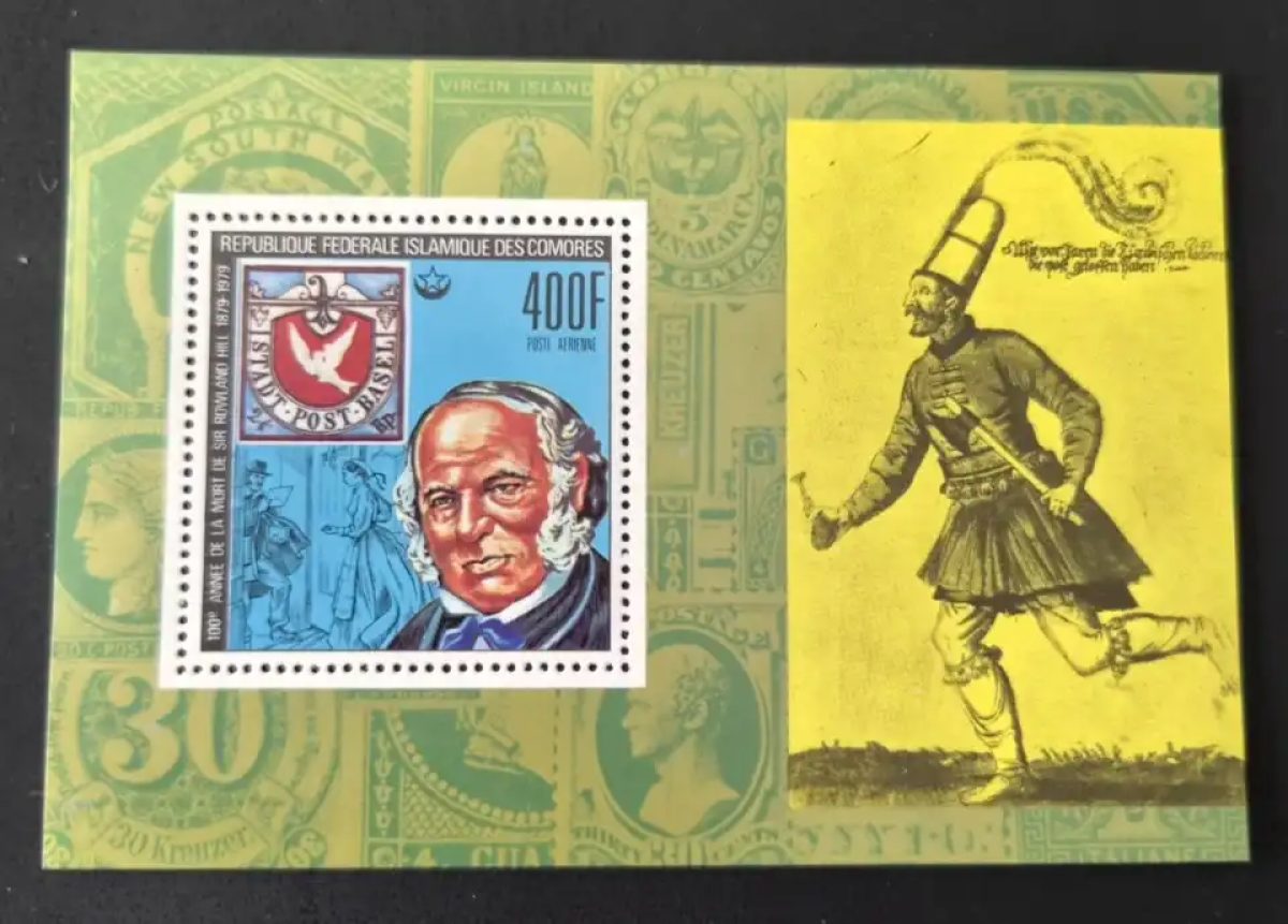 Comores 1978 Mi. Bl. 197 Sir Rowland Hill Colombe de Bâle poste