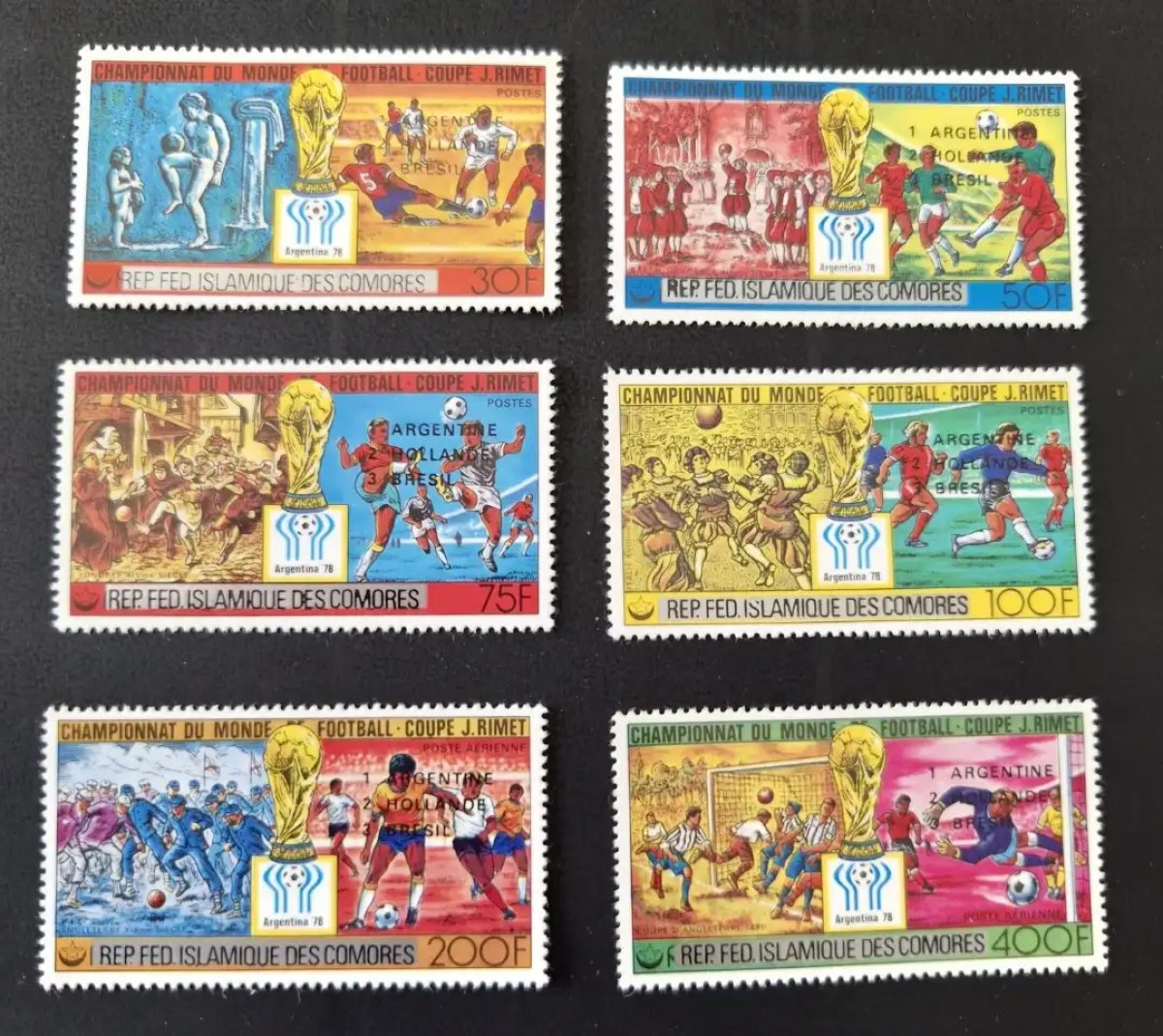 Comores 1978 Mi. 478-483 surchargé football Coupe du Monde Argentina
