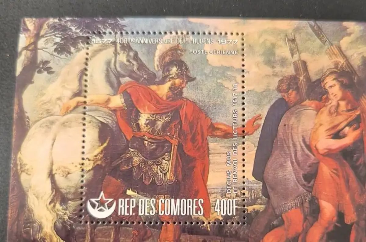 Comoros 1977 Mi. Bl. 156 Rubens Decius Mus Baroque Painting Horse