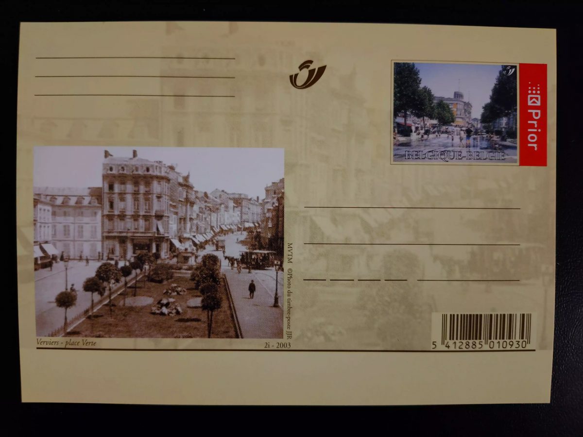 Carte postale illustrée Verviers Place Verte 2003 Belgique entier stationery