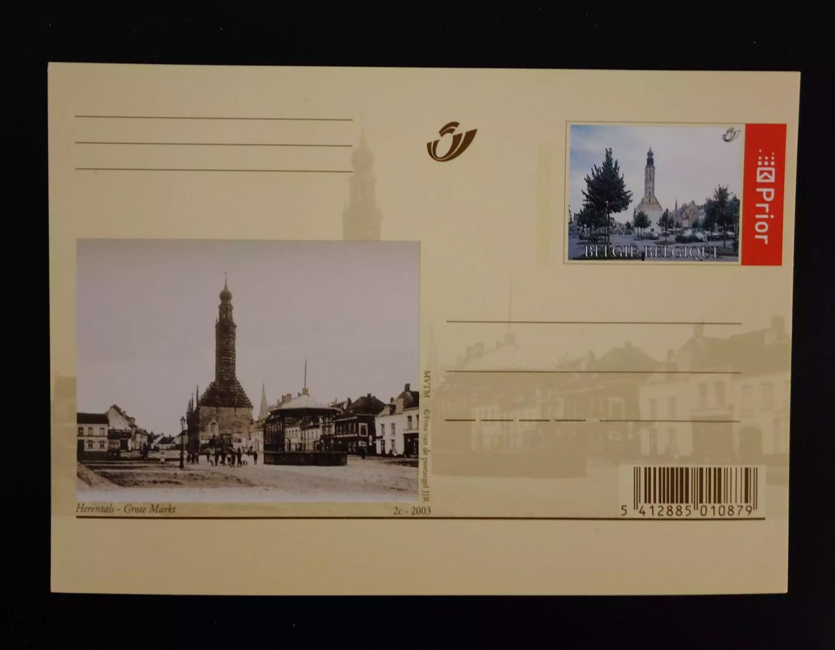 Carte postale Belgique 2003 Herentals Grote Markt entier postal Prior entier