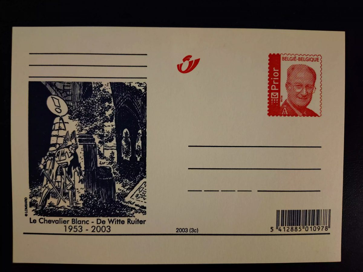 Carte postale Belgique 2003 Chevalier Blanc Witte Ruiter BD Lombard entier