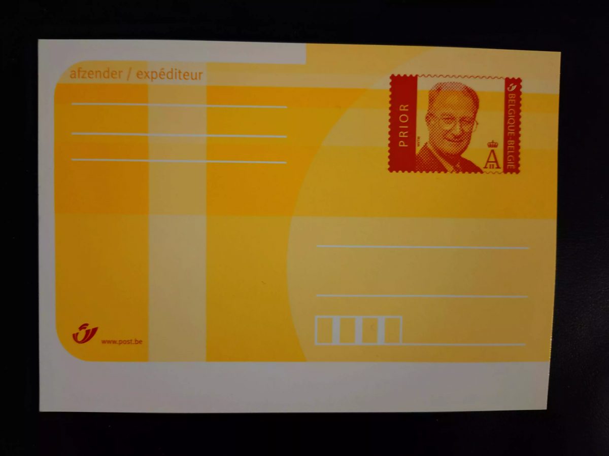 Entier postal Belgique Roi Albert II Prior carte postale jaune