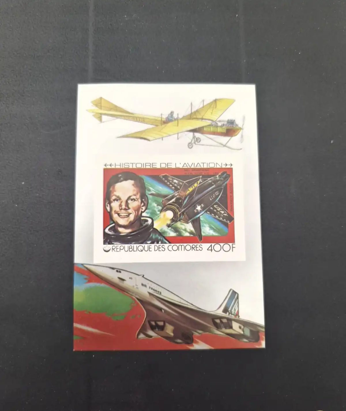 Comores 1977 Mi. Bl. 155 ND Neil Armstrong X-15 aviation Concorde