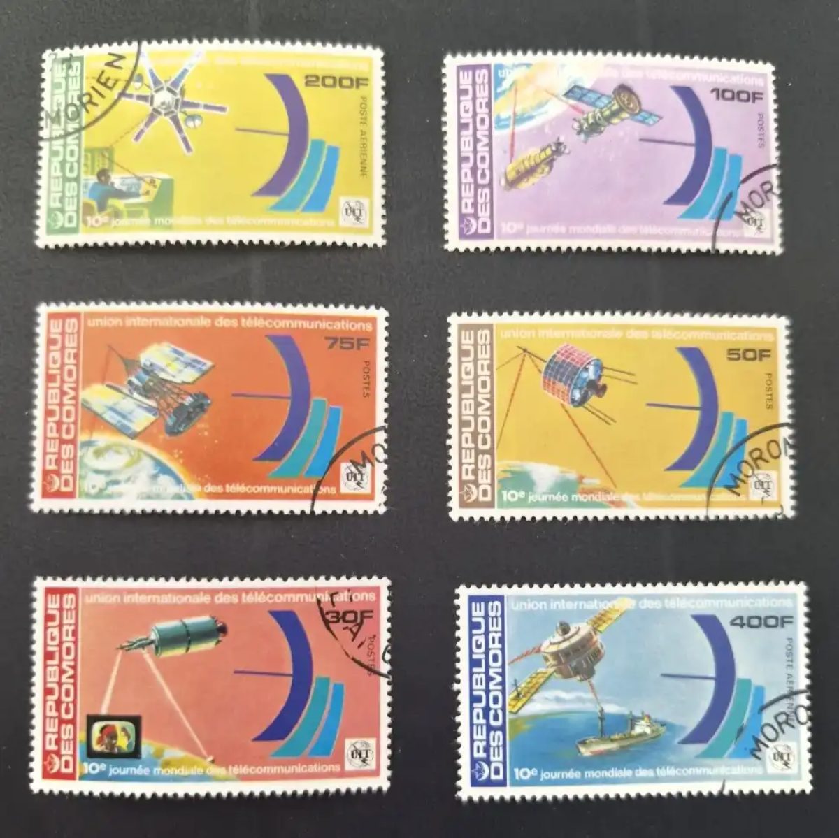 Comores 1978 Mi. 423-428 obl. télécommunications UIT satellites espace