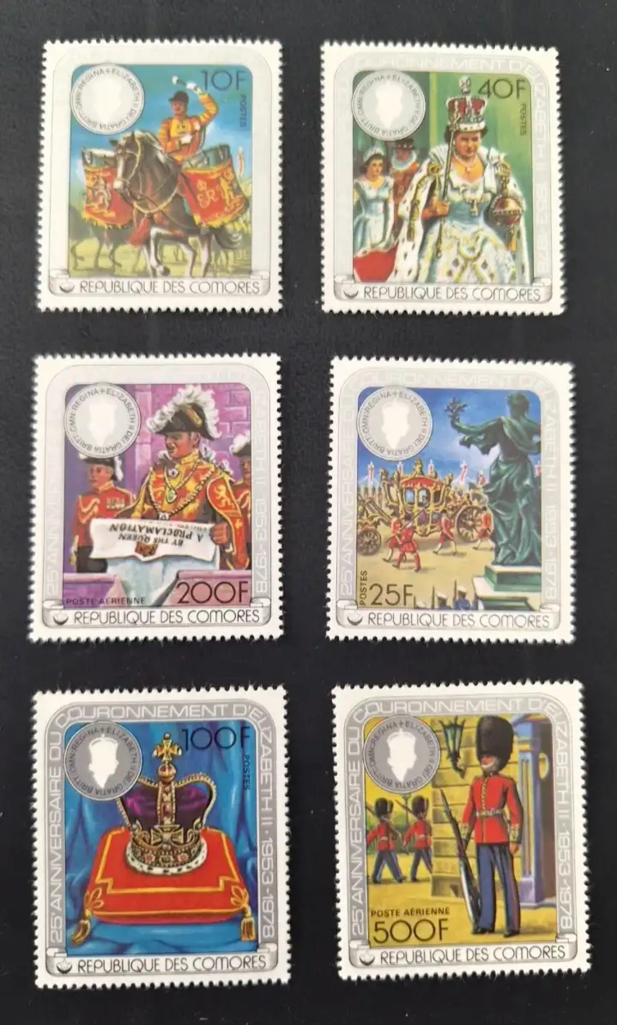 Comores 1978 Mi. 407-412 25e anniversaire couronnement Elizabeth II