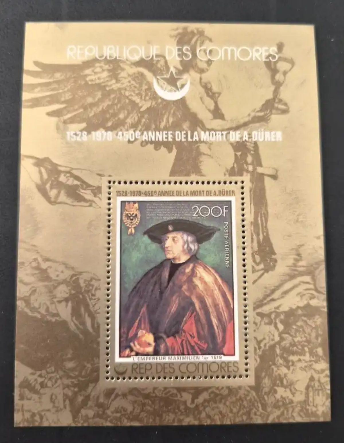 Comoros 1978 Mi. Bl. 137 Dürer Emperor Maximilian I painting