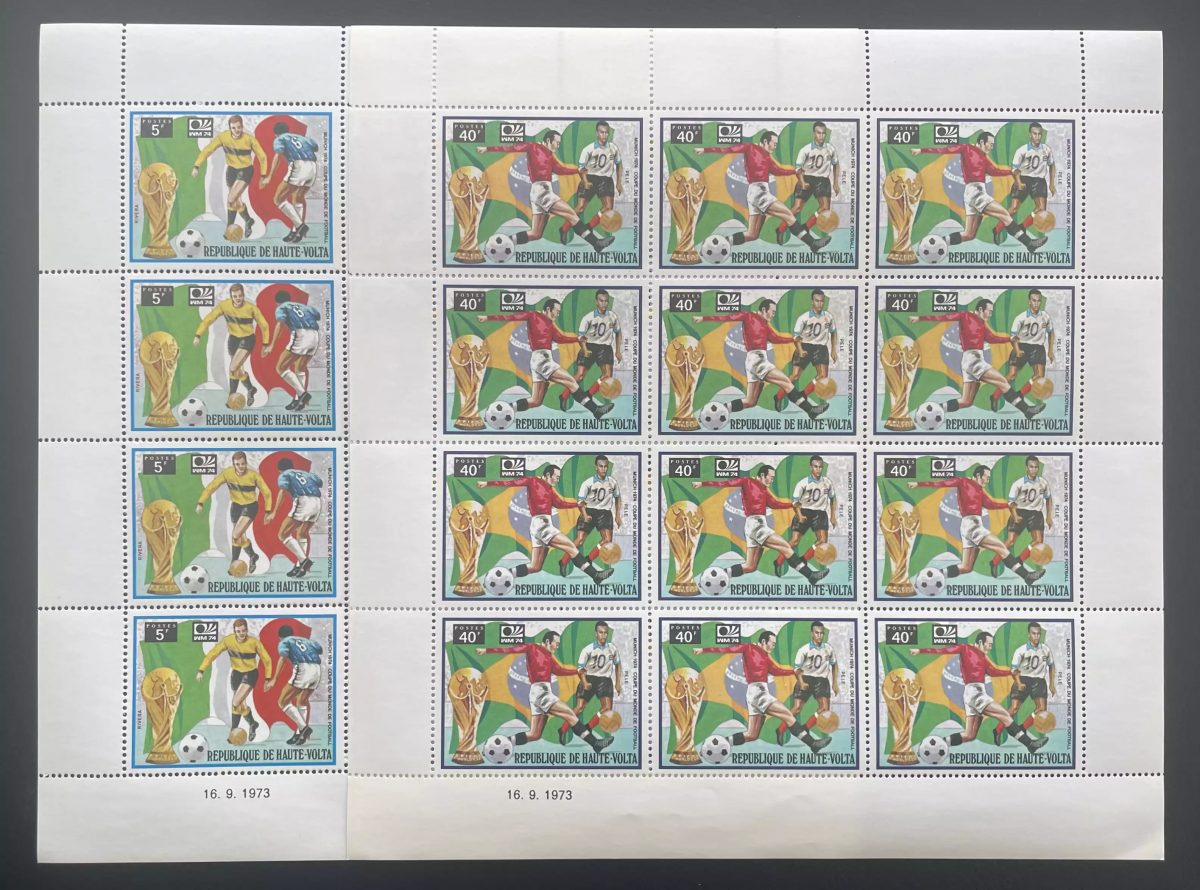 Upper Volta 1974 YT 320-321 sheet football World Cup Munich Pelé