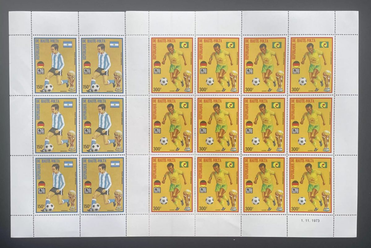 Upper Volta 1974 YT PA 169-170 sheet World Cup Football Argentina Zaire