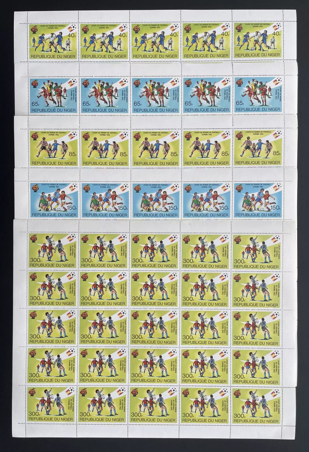 Niger 1981 YT 550-554 planche Coupe Monde Football Espana 1982 Soccer Sport