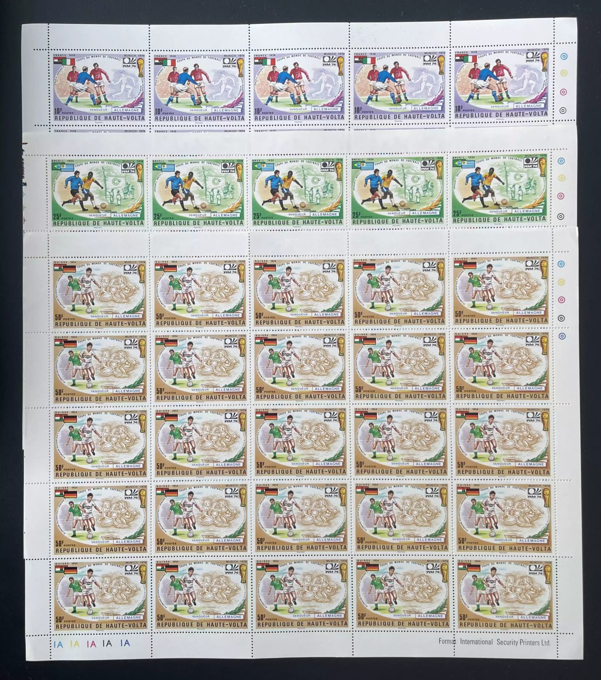 Upper Volta 1974 YT 329-331 sheet FIFA World Cup Football Munich Germany