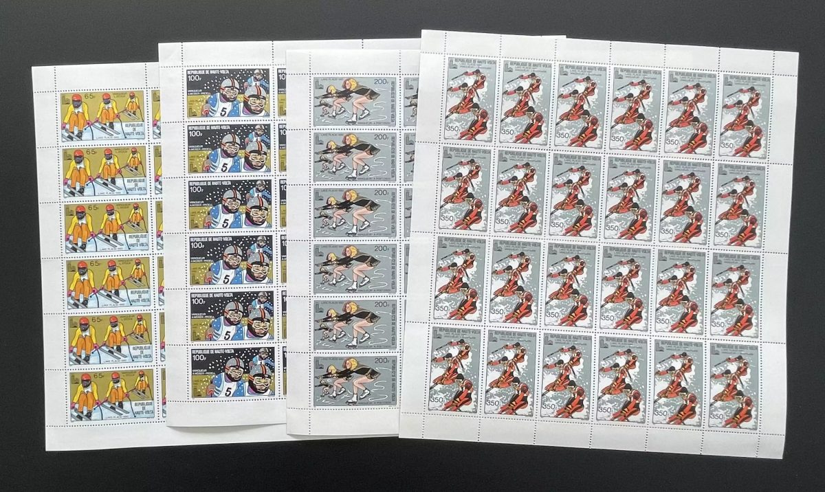 Haute-Volta 1980 YT 513-516 planche Jeux Olympiques hiver Lake Placid patinage