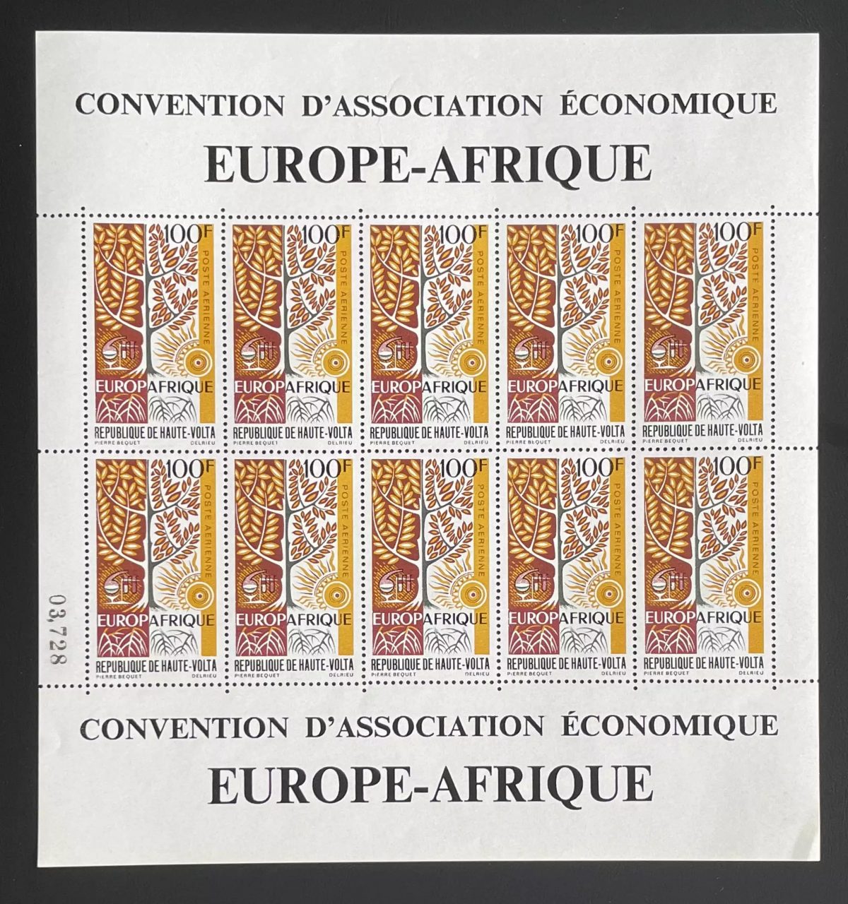 Obervolta 1969 YT PA 75 Bogen Europafrique Wirtschaftsgemeinschaft Baum