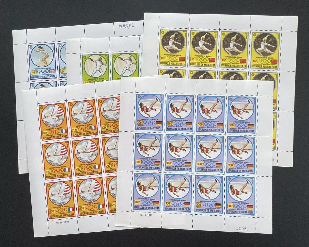 Upper Volta 1972 YT PA 108-112 sheet Munich Olympics winners sport