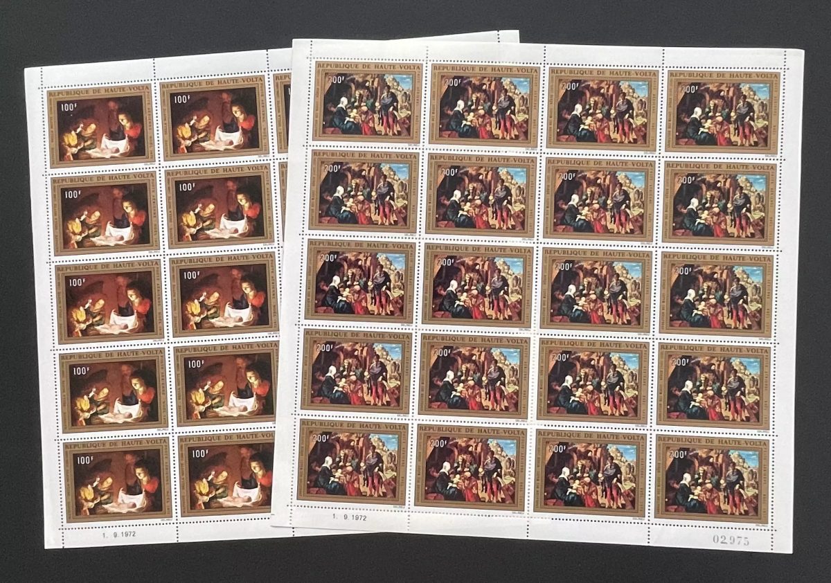 Upper Volta 1972 YT PA 113-114 sheet Christmas Nativity Magi painting