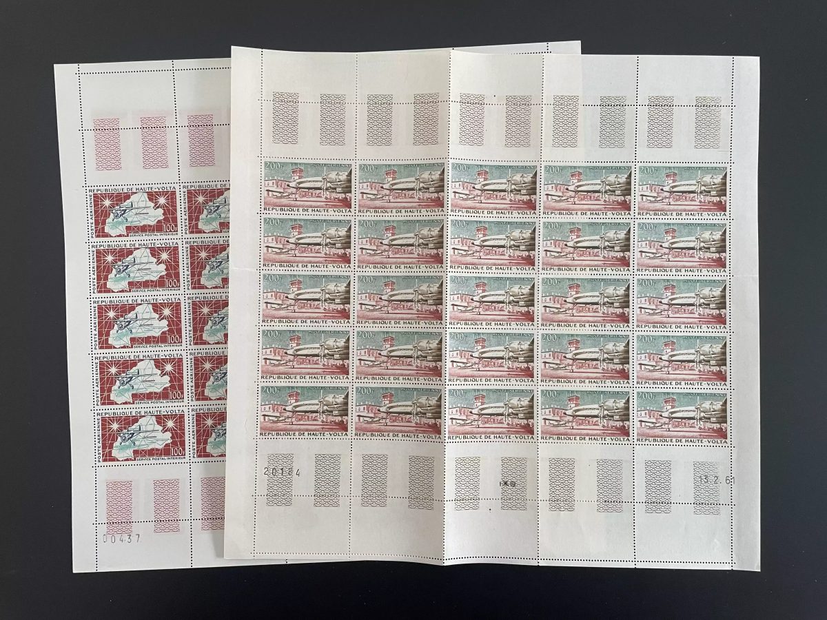 Upper Volta 1961 YT PA 1-2 sheet airmail postal service airport aviation