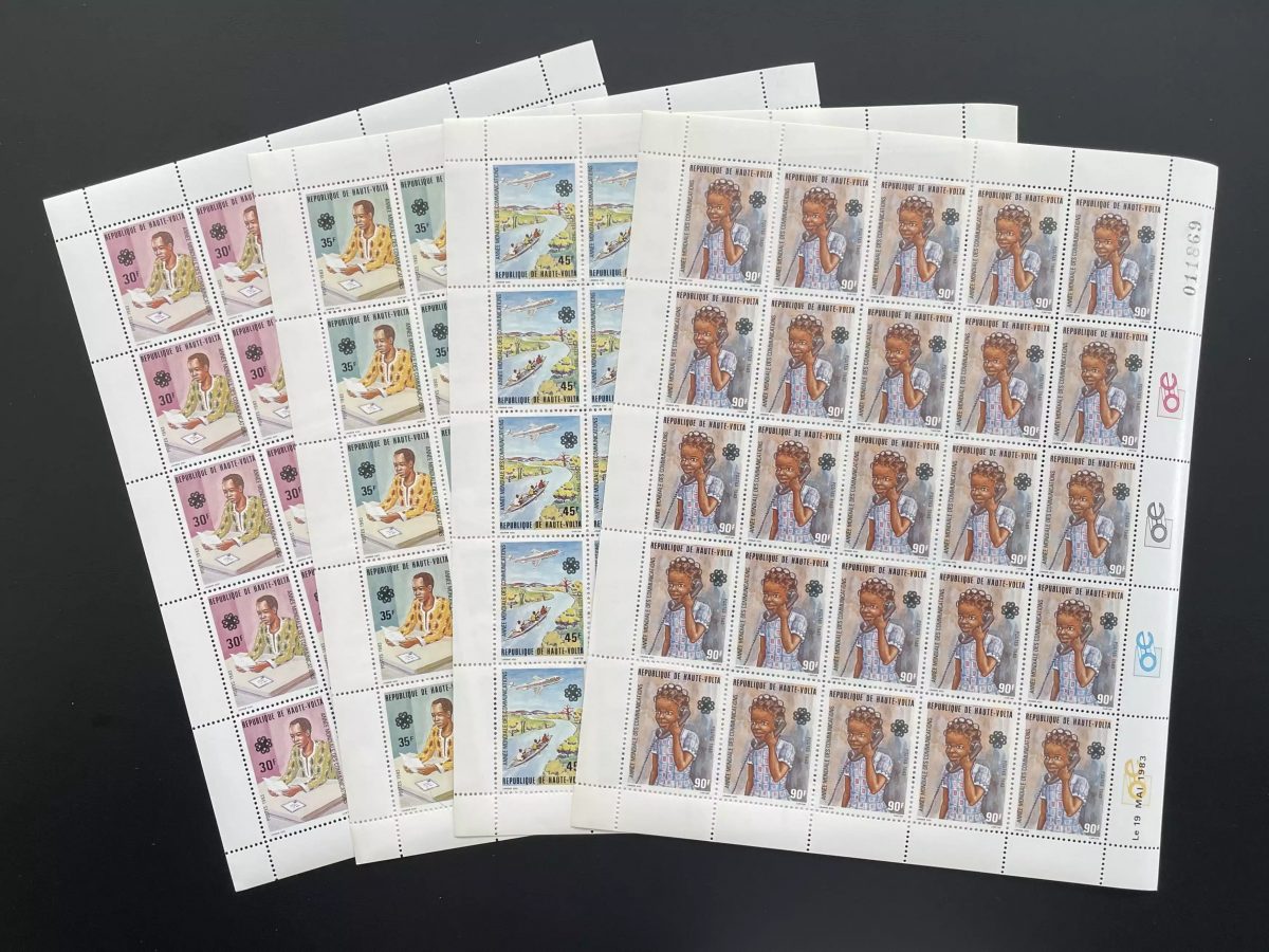 Upper Volta 1983 YT 597-600 Sheet World Communications Year Phone