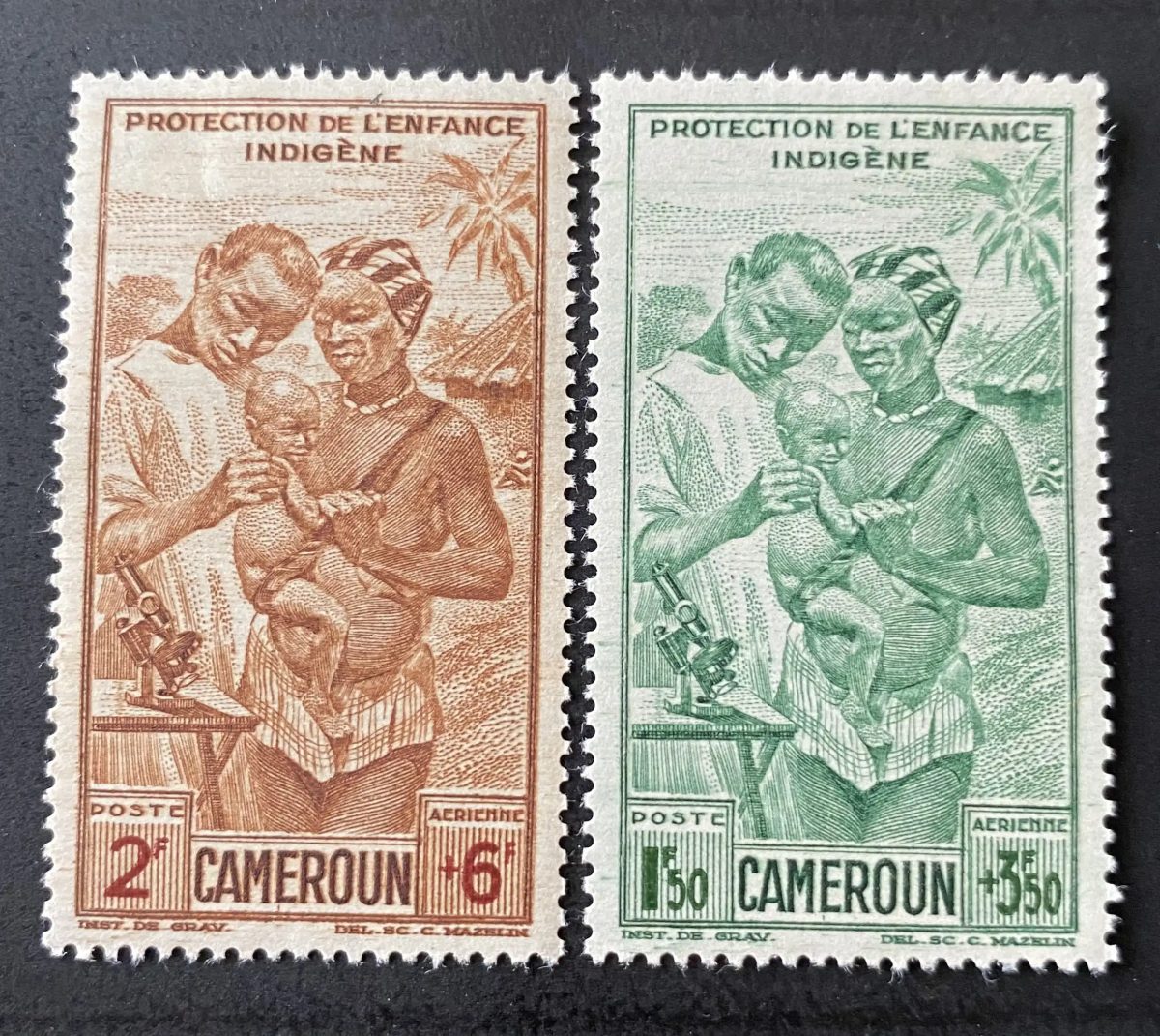 Cameroon 1942 Mi. 245-246 Indigenous Child Welfare Airmail