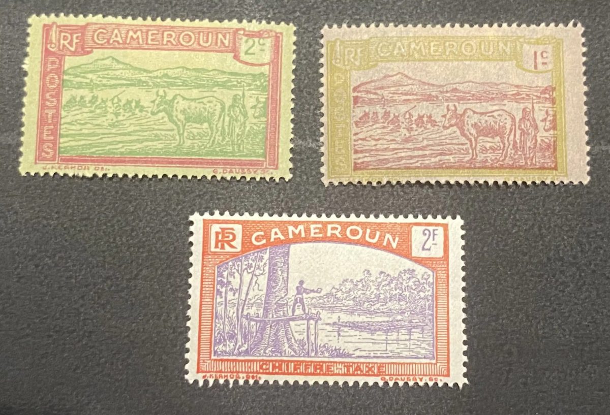 Kamerun 1925 Landschaft Rinder Hirte Kanu Wald Berg