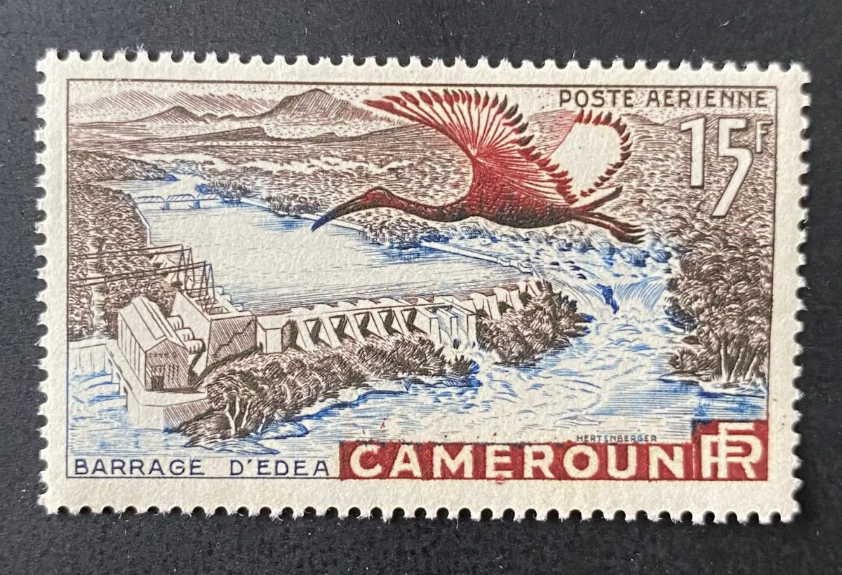 Kamerun 1953 Mi. 303 Luftpost Edea-Staudamm Vogel postfrisch