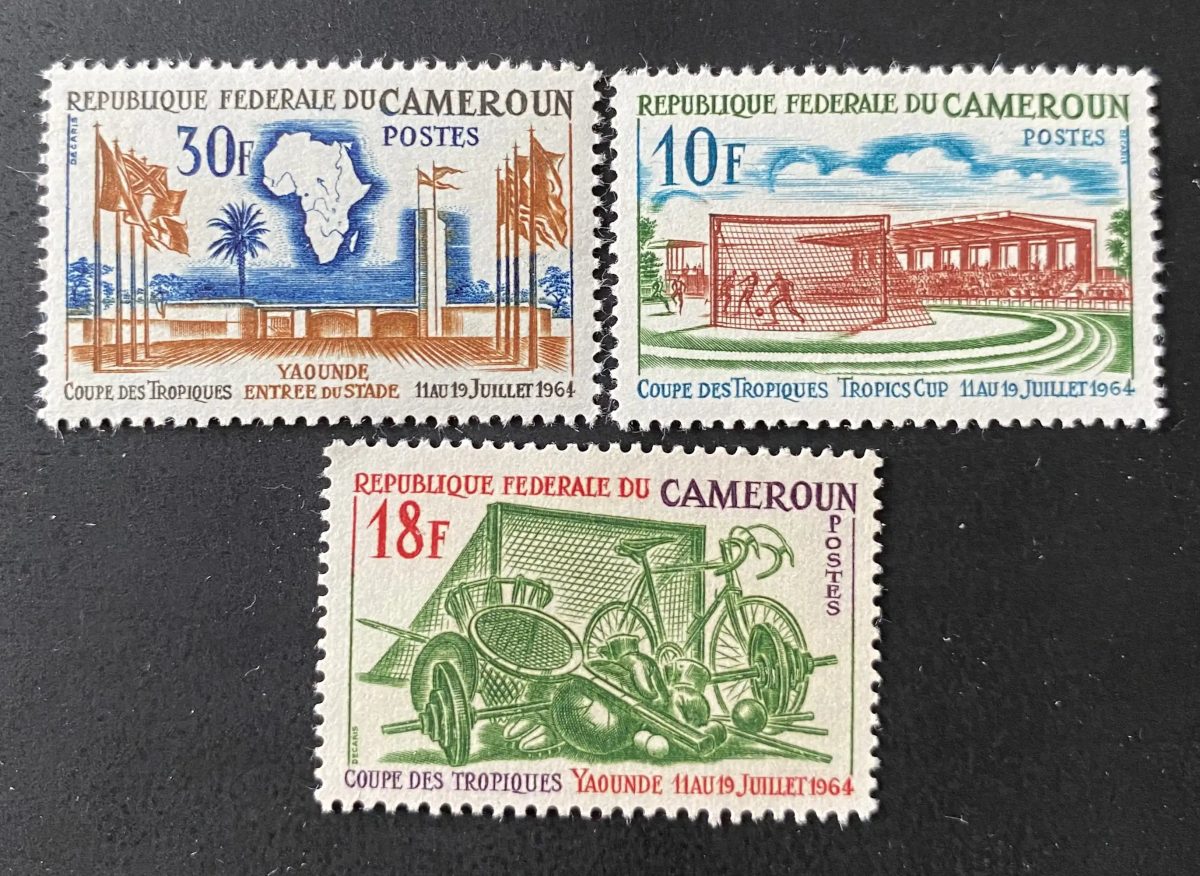 Cameroon 1964 Mi. 405-407 Tropical Cup Yaoundé Football Stadium