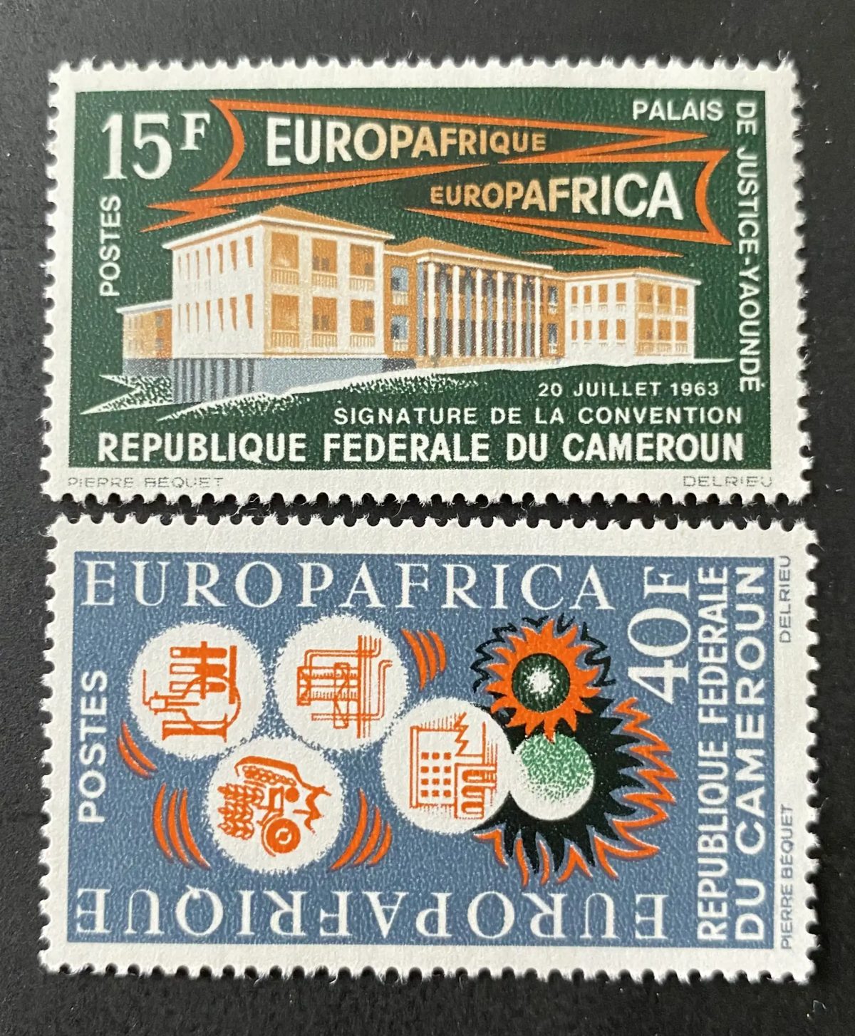 Cameroon 1963 Mi. 408-09 Europafrique Yaoundé Convention Palace of Justice