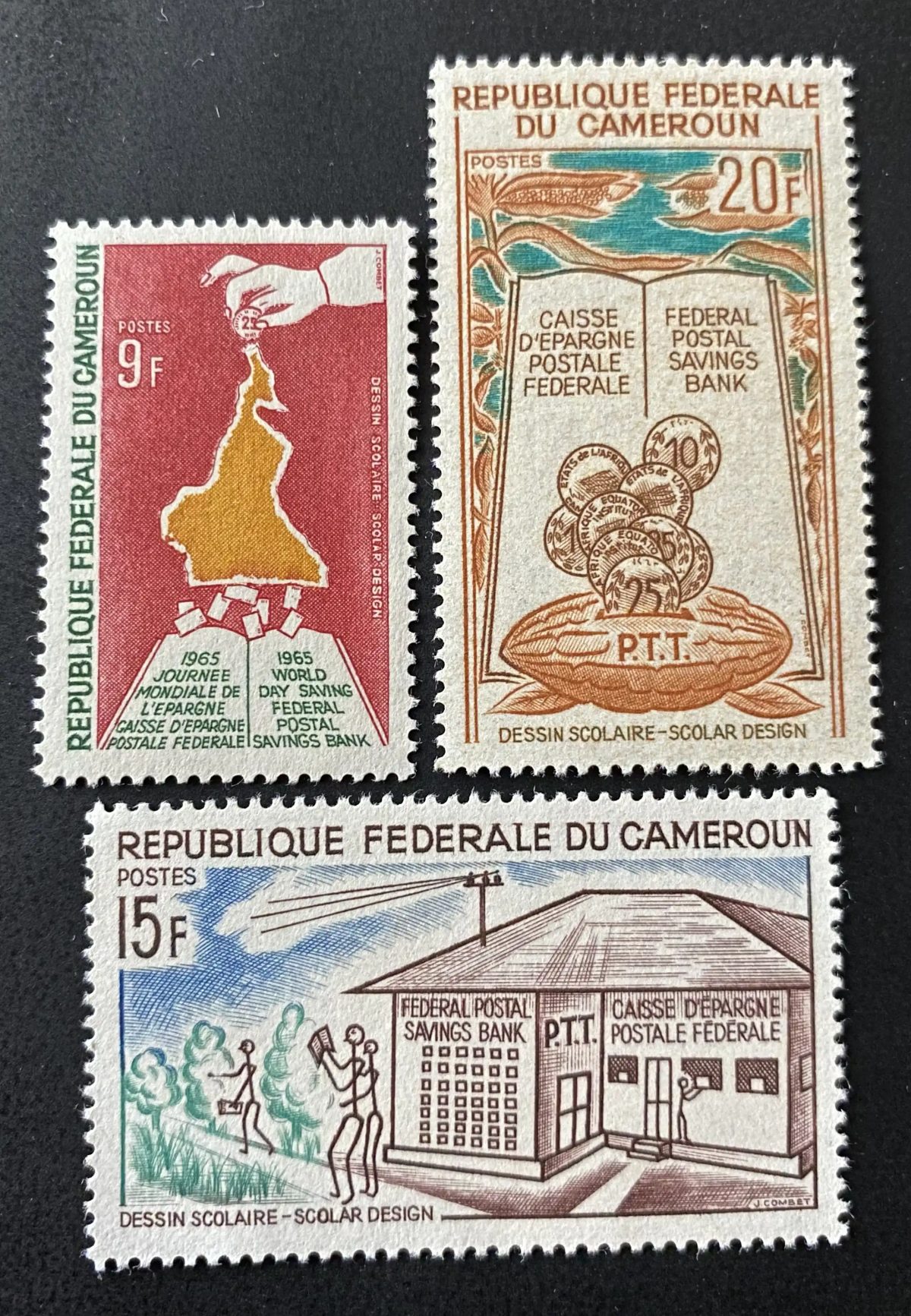 Cameroun 1965 Mi. 430-432 Journée mondiale épargne caisse postale PTT