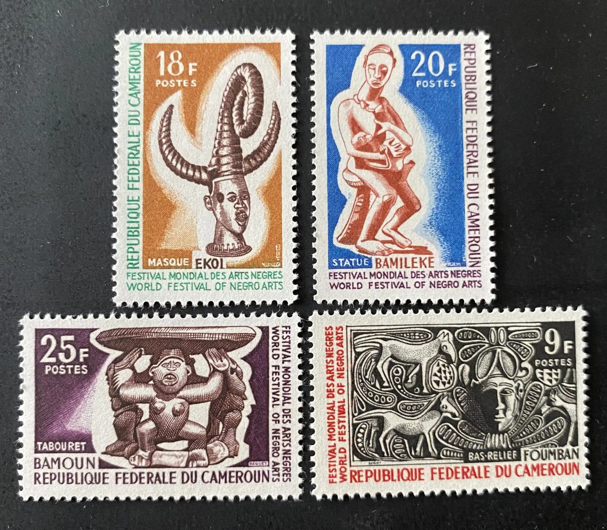 Cameroun 1966 Mi. 457-460 Festival mondial arts nègres masque sculpture
