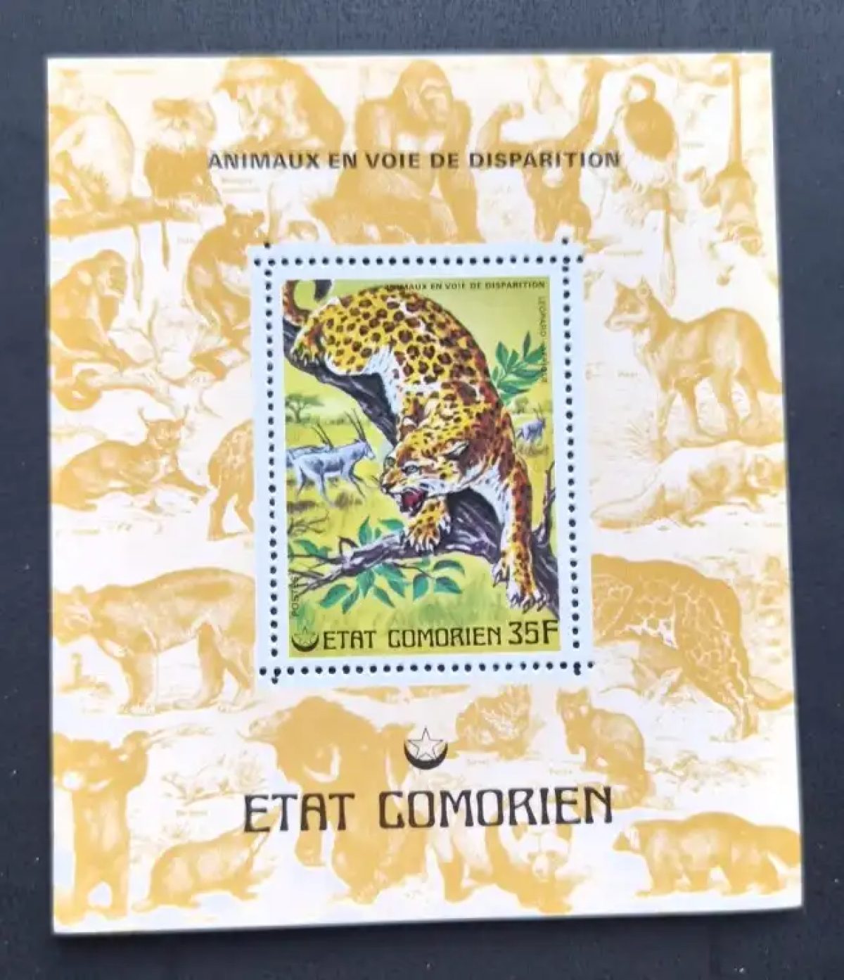 Comoros 1977 Mi. Bl. 72 Endangered Animals Leopard Fauna